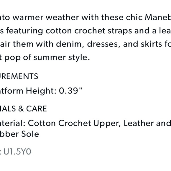 MANEBI crochet double strap sandal NWT size 37 - Picture 3 of 12